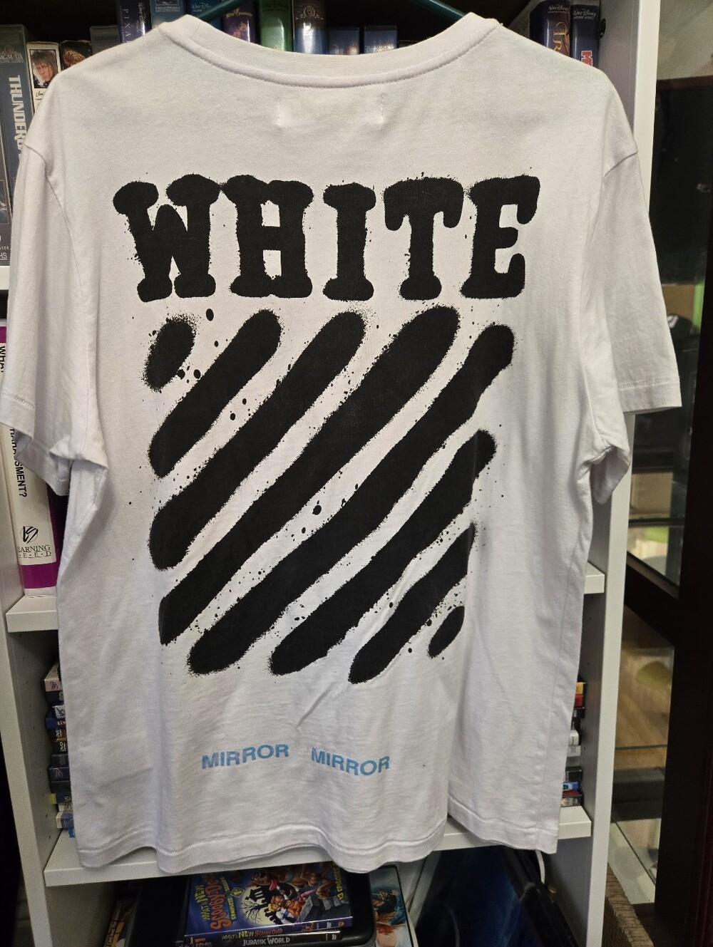 Off-White Heavy Load Diagonal Spray T Shirt Virgil Abloh "MIRROR MIRROR" Size L - Picture 2 of 3